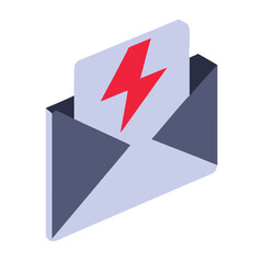 Envelope with lightning bolt Material SVG Icon