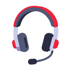 Headset with microphone Material SVG Icon