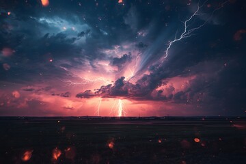 The lighting storm. The amazing lighting storm landcscape