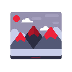 Image landscape with mountains Material SVG Icon