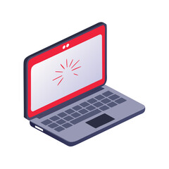 Laptop with glowing screen Material SVG Icon