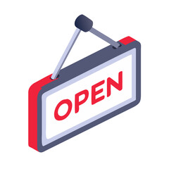 Open signboard icon Material SVG Icon