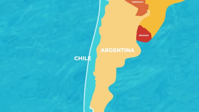 Chile Map Animation With Cartoonish Style