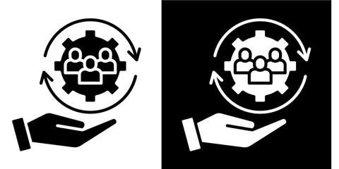 Change Management  Icon Set White Style Collection