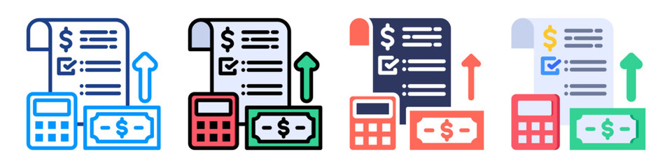 Account Payable Icon Sheet Multiple Style Collection 