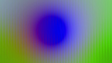 Soft gradient blue orb center with vertical muted stripes over blended green purple abstract background - Powered by Adobe