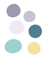 Soft muted color palette in pastel purple, teal, and yellow tones. Perfect for elegant branding, packaging, and web design