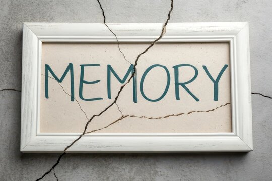 Cracked Frame Depicting the Word Memory