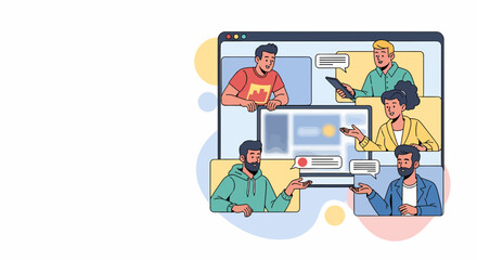 Online Meeting With Diverse People During Virtual Conference