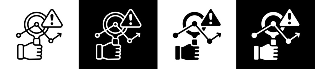 Anomaly Detection Icon Set In Black And White Filled Style Collection