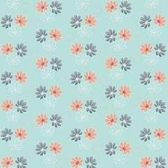 Print vintage_floral_repeating_pattern_vertical_striped_block_printed_textured_pastel_background_fabric_textiles