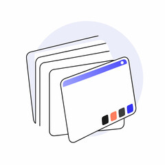 Browser window and stacked documents under a cloud