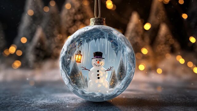 Festive snowman ornament winter wonderland holiday decoration cozy atmosphere close-up cheerful spirit
