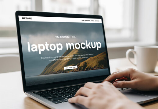 Person using a laptop - mockup