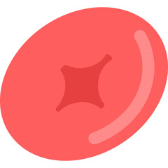 Flat Design Icon Of A Red Object With Star Shape In The Center On Transparent Background