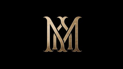Luxury golden monogram logo with intertwined geometric letter design. Concept: High-end brand identity, sophistication, prestige, and exclusivity through a golden geometric lettermark.