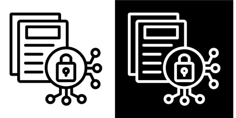 Data Encryption For Business   Icon Set White Style Collection