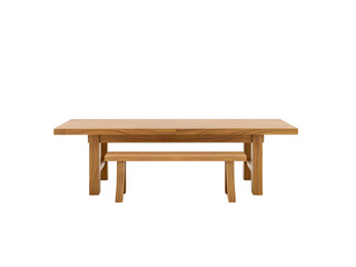 Wooden dining table isolated