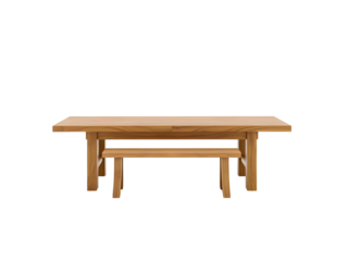 Wooden dining table isolated