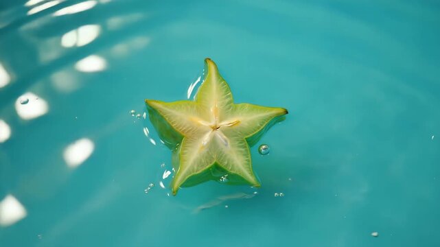&ldquo;Serene Carambola Close-Up | Translucent Green Star Fruit with Water Droplets&rdquo; |
