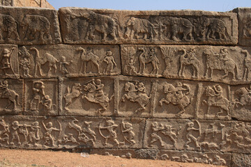 detail of the ancient hindu temple