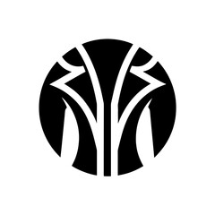 Abstract design in circle shape on transparent background silhouette