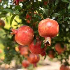 Pomegranates on the tree