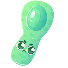 Kawaii Green Sushi Cartoon Character with Round Eyes and Dots Pattern Isolated on Transparent Background Detailed and Cute Vector Art