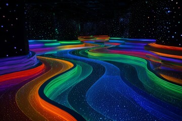 Interactive learning: students transcending conventional classrooms. Internet networks. Engaging education: ai and ar combine in a futuristic lab. Wireless signal. Fiber optics.