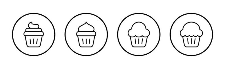 Cup cake icon vector. Cup cake sign and symbol