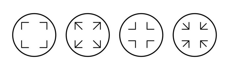 Fullscreen Icon vector. Expand to full screen sign and symbol. Arrows symbol
