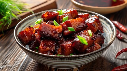 Fresh and delicious food displayed on a clean plate, including colorful vegetables, tender meat, and ripe fruits. The appetizing food is arranged neatly, highlighting its freshness, taste