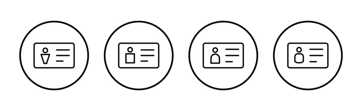 License icon vector. ID card icon. driver license, staff identification card