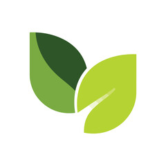 Green leaf eco symbol vector