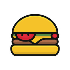 Minimal burger logo design vector