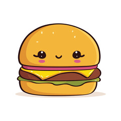 Cute burger mascot vector illustration