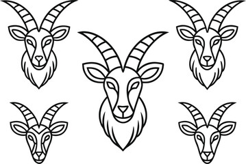 Fototapeta premium Capricorn Zodiac Outline Illustration. Capricorn Horoscope Line Art Design. Capricorn Symbol Outline Drawing. Minimal Capricorn Zodiac Sign. Capricorn Astrology Outline Icon. Zodiac Capricorn Line