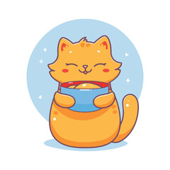 Cute orange cat cartoon vector