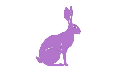 Elegant geometric hare silhouette, isolated on white High-resolution image,  elegant,  high resolution