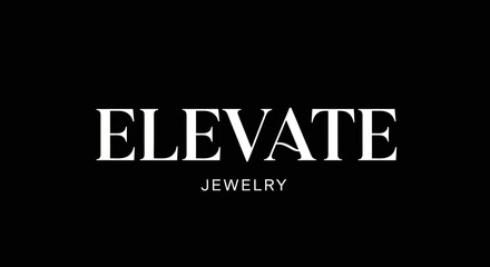 A minimalist black background features the 'ELEVATE JEWELRY' logo in white, with the word 'ELEVATE' prominently displayed above 'JEWELRY'.