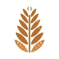Golden leaf botanical vector design