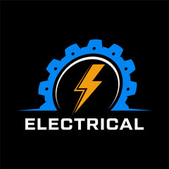 Electrical Gear and Lightning Bolt Logo.