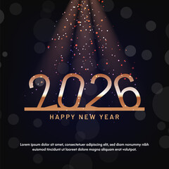 Happy new year 2026 celebration with bokeh effect