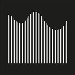 Sound wave bars. Audio frequency chart. Vertical music graph. Vector equalizer symbol.