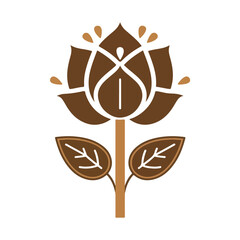 Golden floral decorative lotus icon
