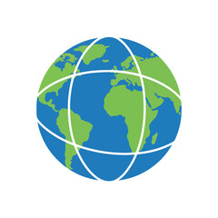 Globe earth flat vector design