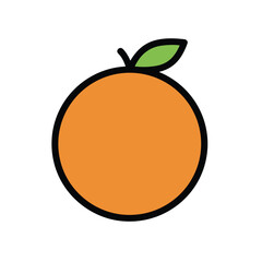 Fresh orange fruit flat design