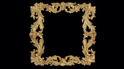 baroque. Ornate golden frame on dark velvet, showcasing intricate baroque details and luxurious texture. event programs, museum guides, designed for cultural heritage projects and event programs.