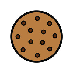 Cookie dessert round icon vector