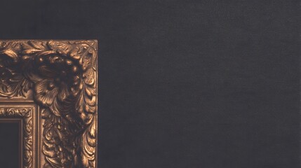 baroque. Ornate golden frame on dark velvet, showcasing intricate baroque details and luxurious texture. event programs, museum guides, designed for cultural heritage projects and event programs.